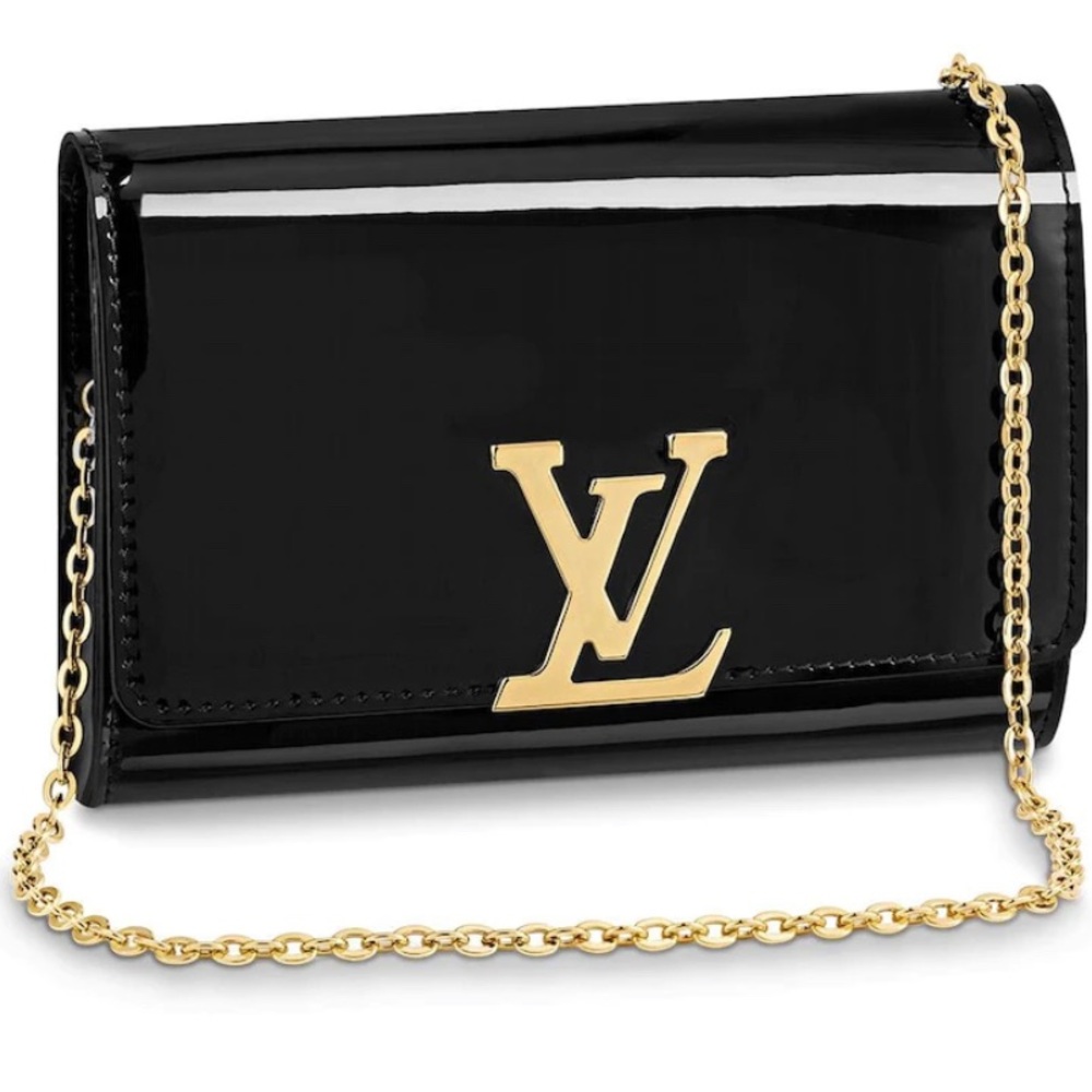 Louis Vuitton Black Patent Louise Clutch
